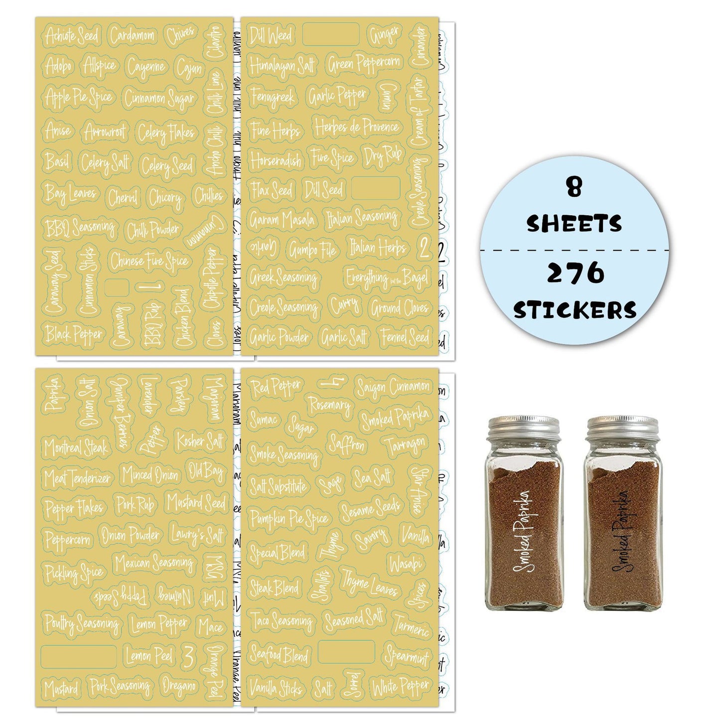 Herb & Spice Labels, Bulk Value 276 Pack