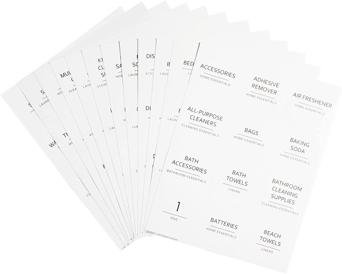 Laundry, cleaning & bathroom labels - mega pack