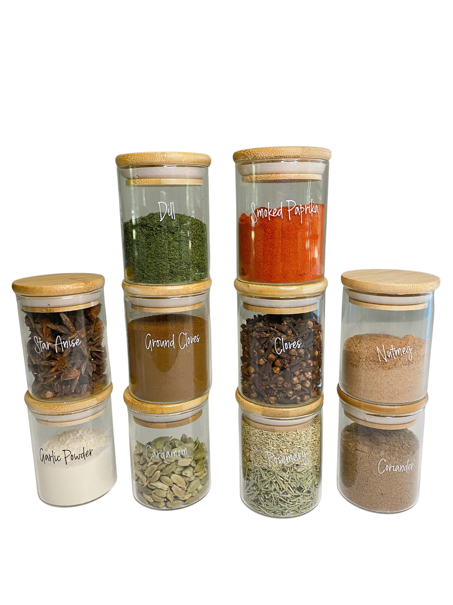 75ml Bamboo Herb and Spice Jars, Kitchen Organisation