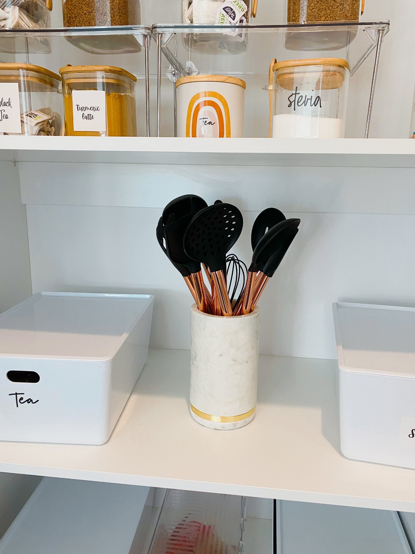 12 piece rose gold utensil set