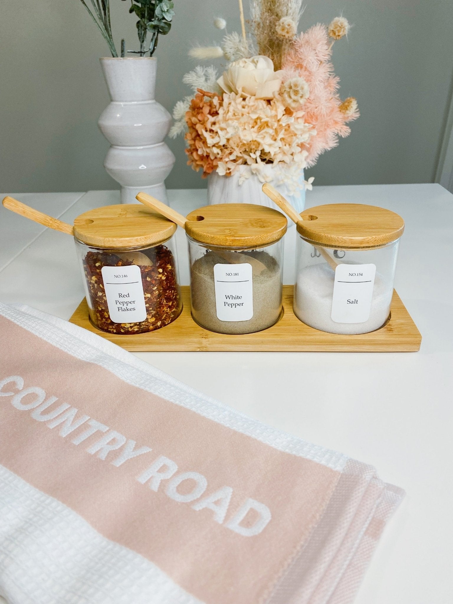 Bamboo Glass Jar Set - Organisation Station AU