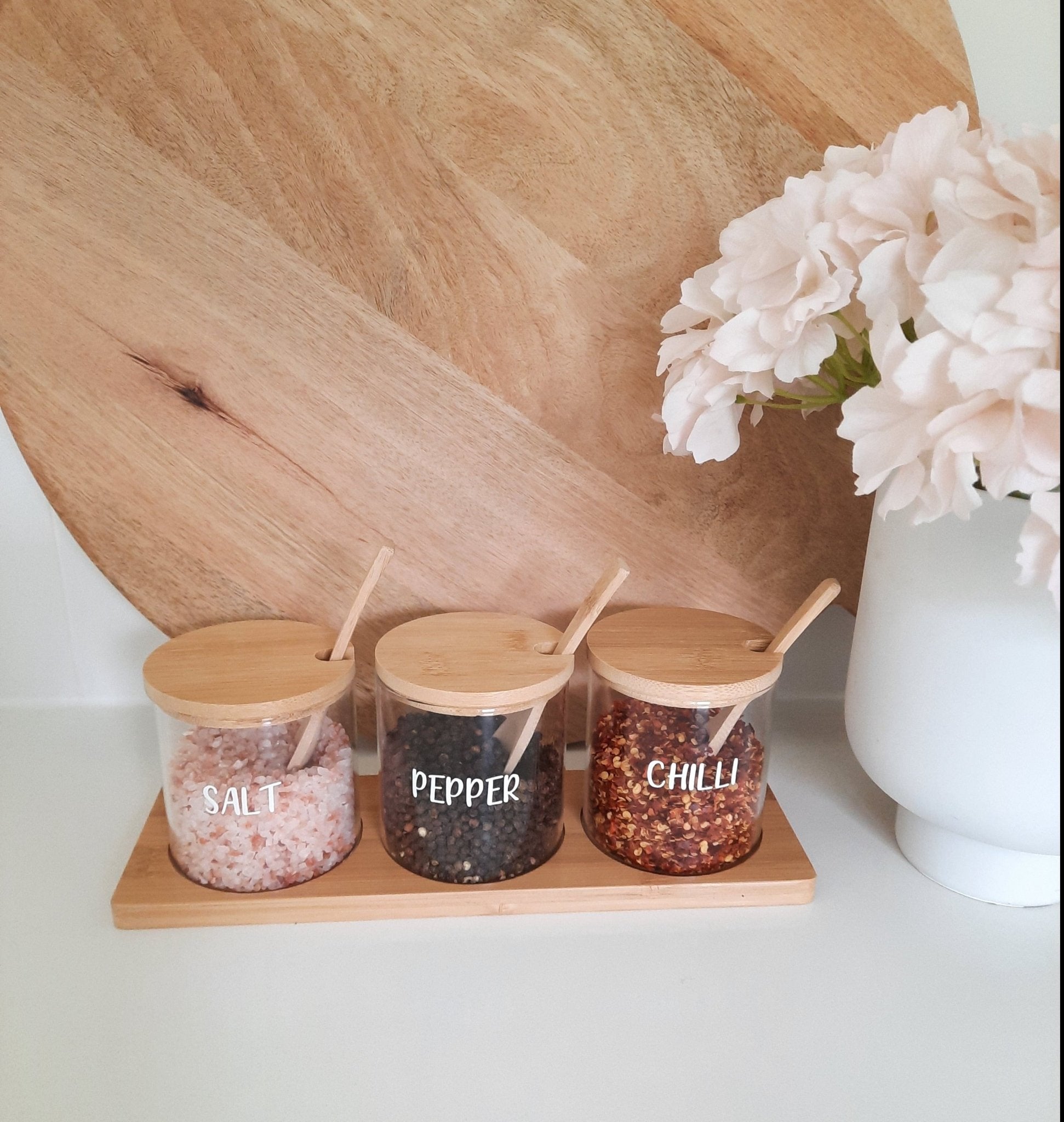 Bamboo Glass Jar Set - Organisation Station AU