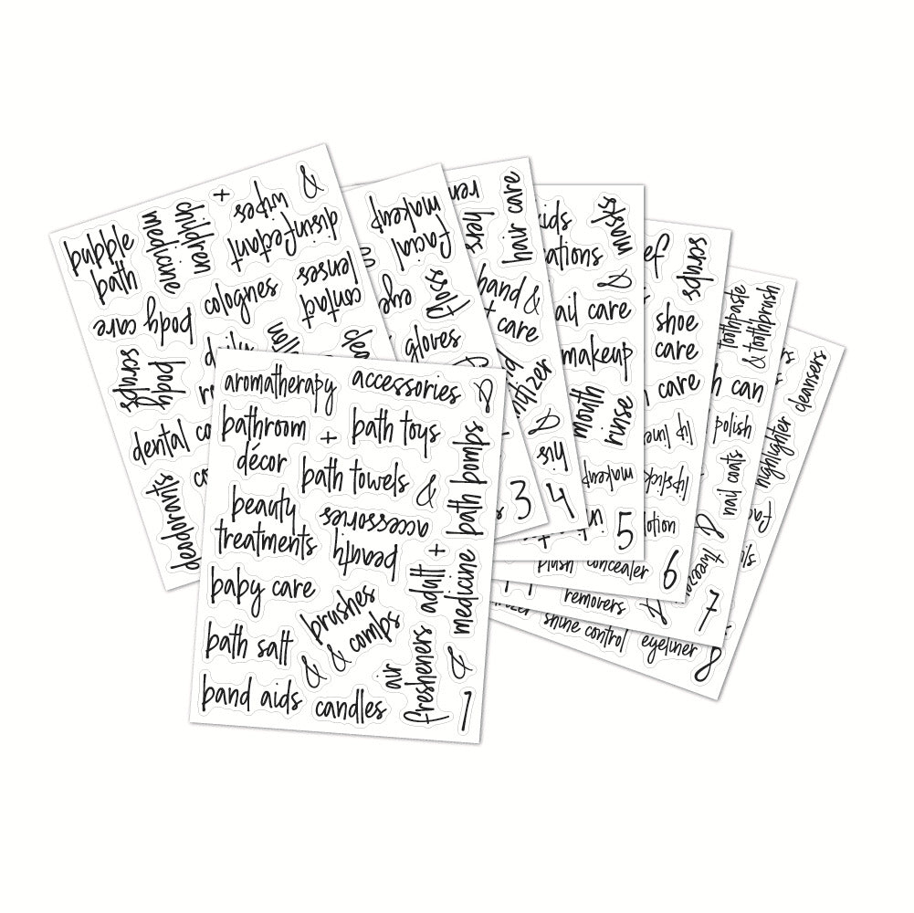 Bathroom & beauty labels - Mega pack - Organisation Station AU