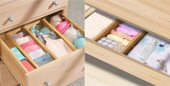 Drawer Dividers 4 Pack, adjustable bamboo - Organisation Station AU