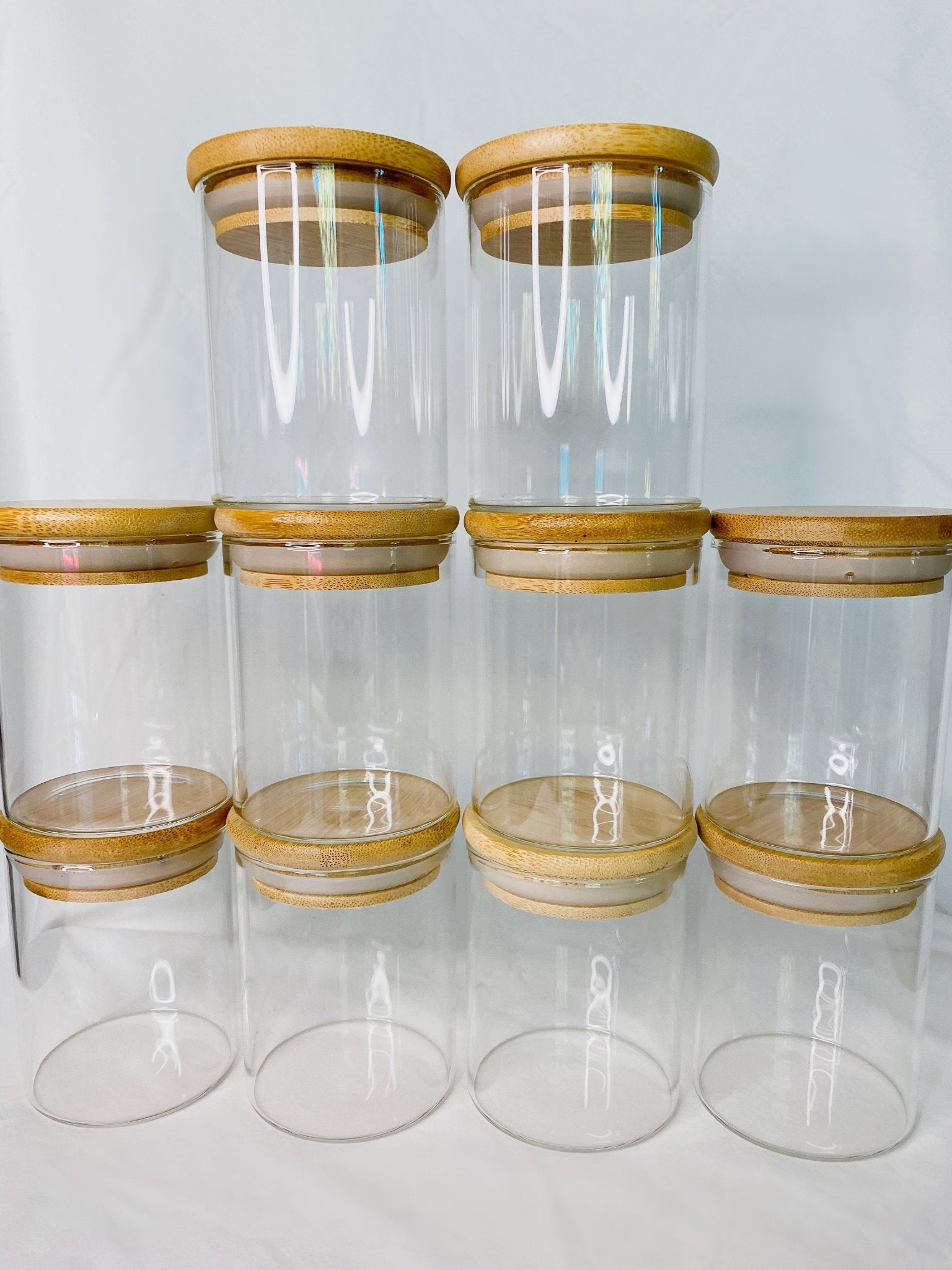 Glass Spice Jars with Bamboo lids - Organisation Station AU
