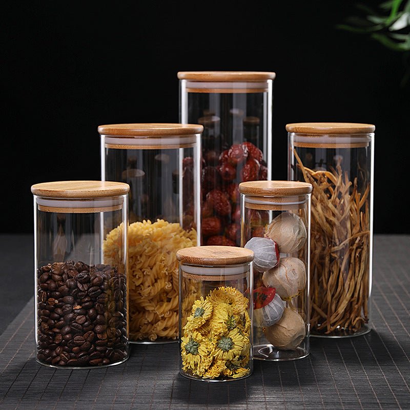 Large Glass Pasta Jar with Bamboo lid - Organisation Station AU