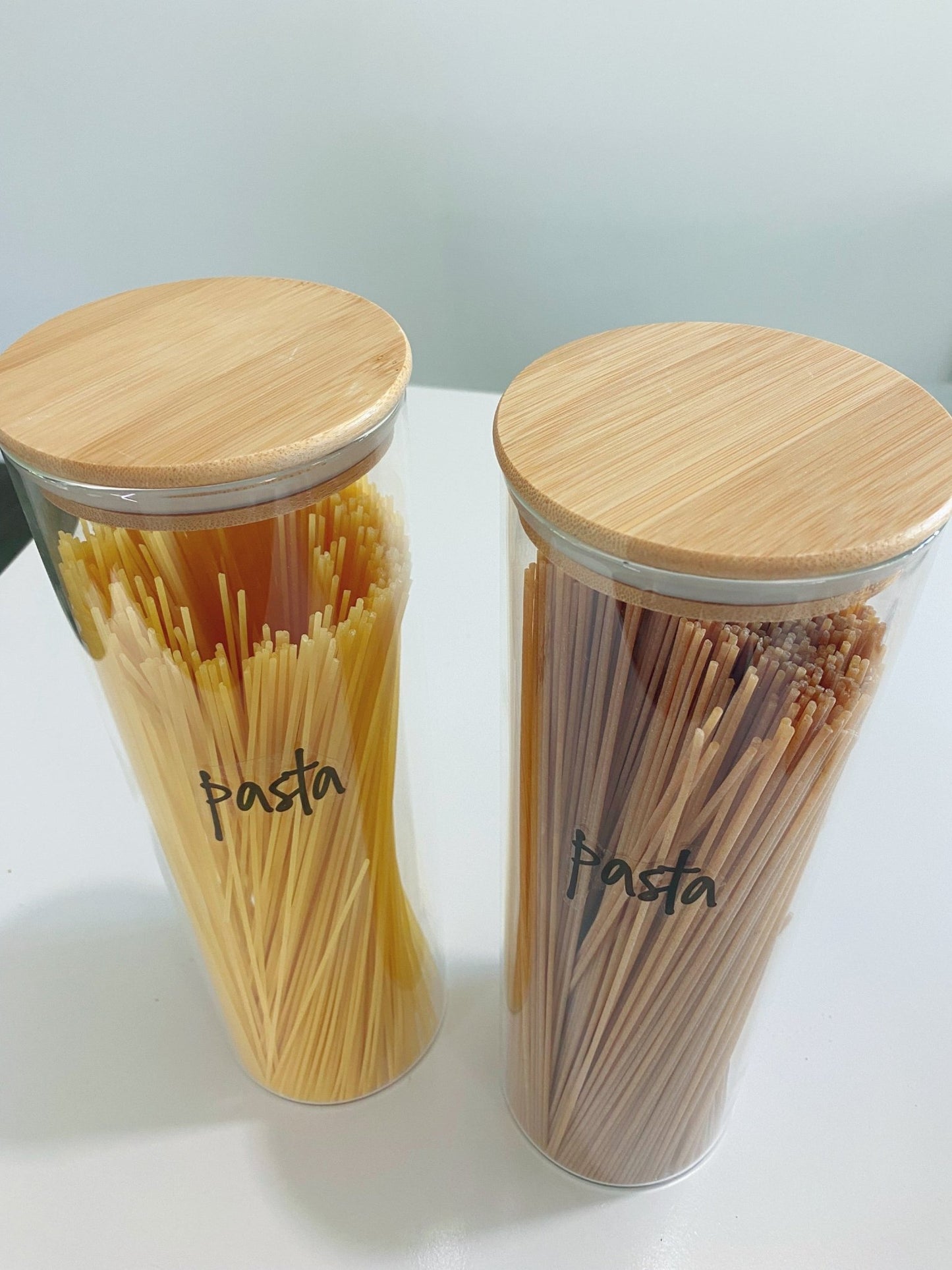 Large Glass Pasta Jar with Bamboo lid - Organisation Station AU
