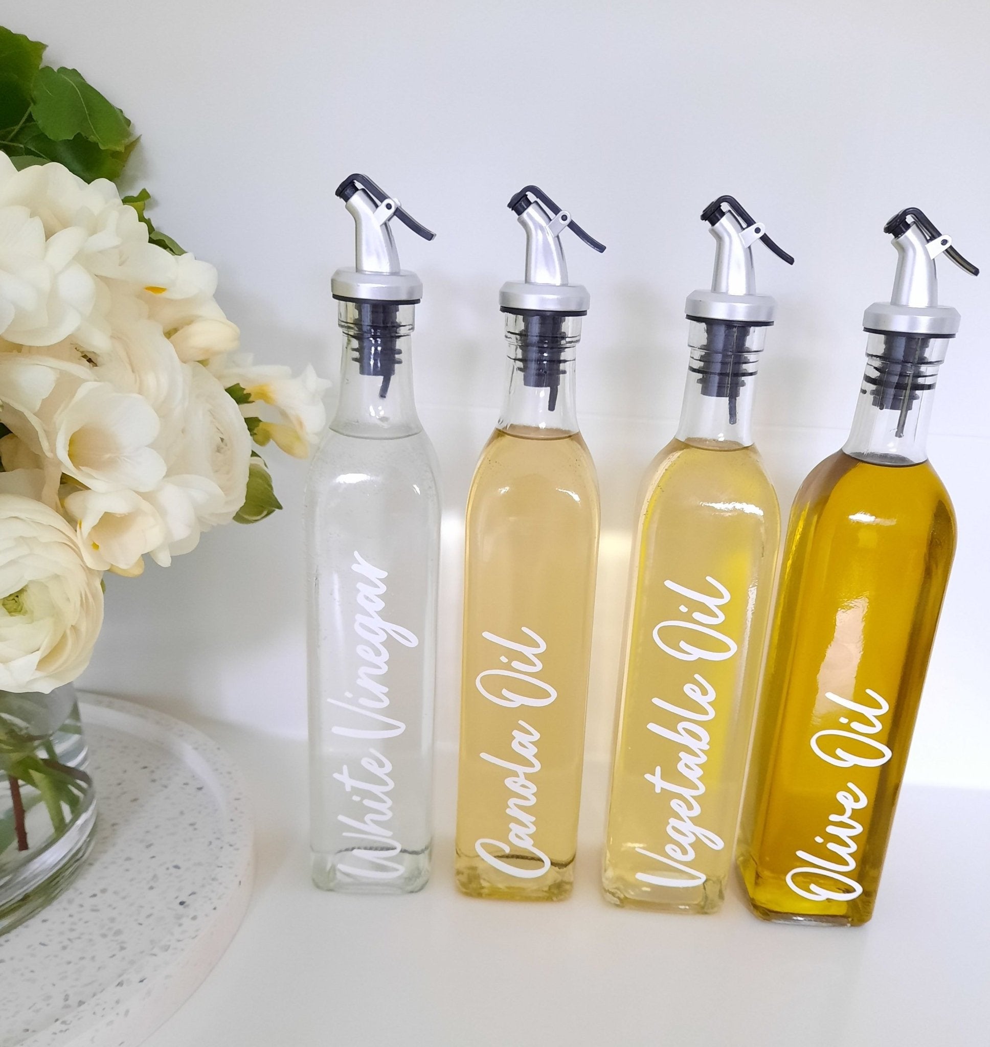 Oil & Vinegar Glass Bottle with Pourer - Organisation Station AU