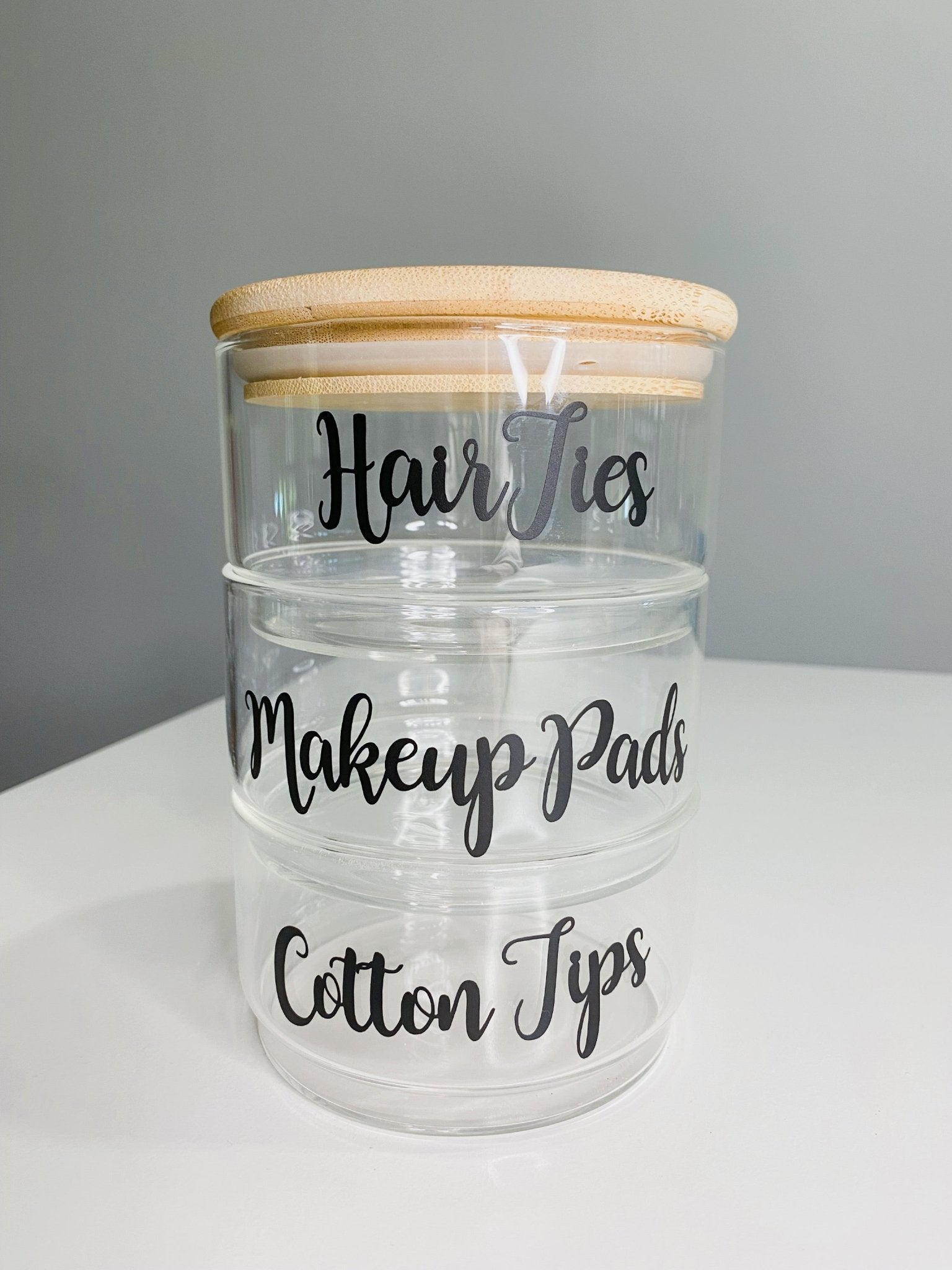 Stackable Glass Jars with Bamboo Lid - Organisation Station AU