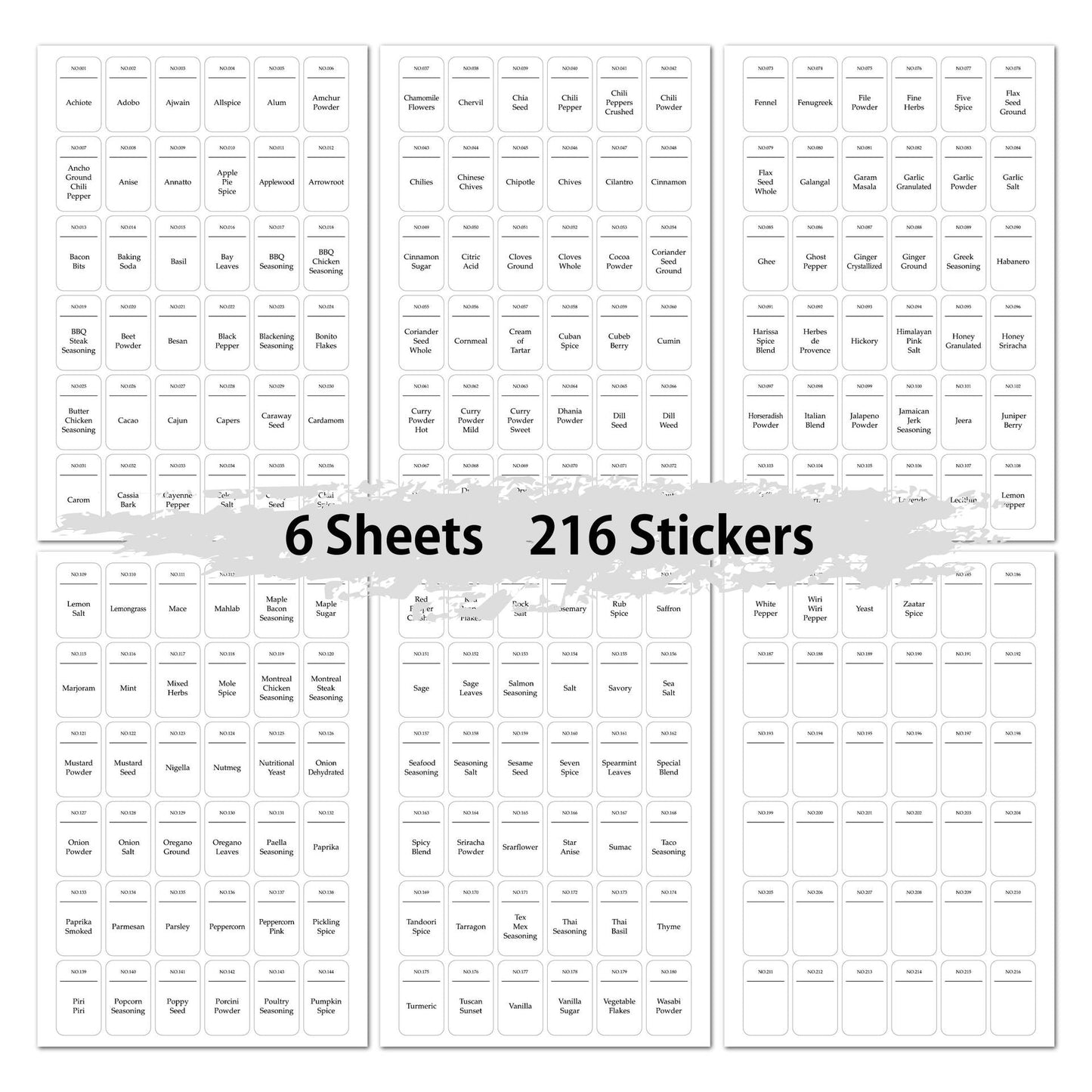 White Spice Labels 216 Value Pack - Organisation Station AU