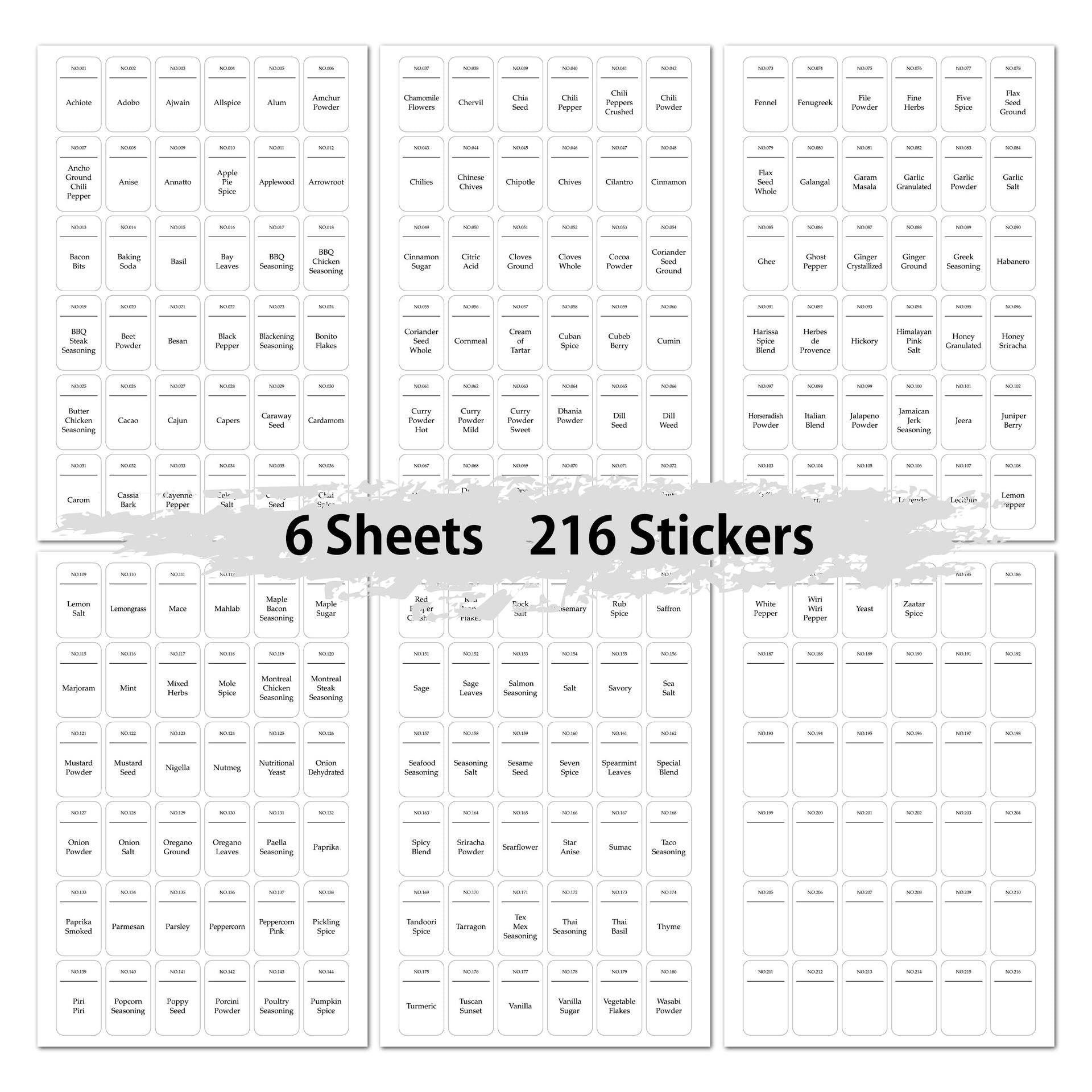 White Spice Labels 216 Value Pack - Organisation Station AU