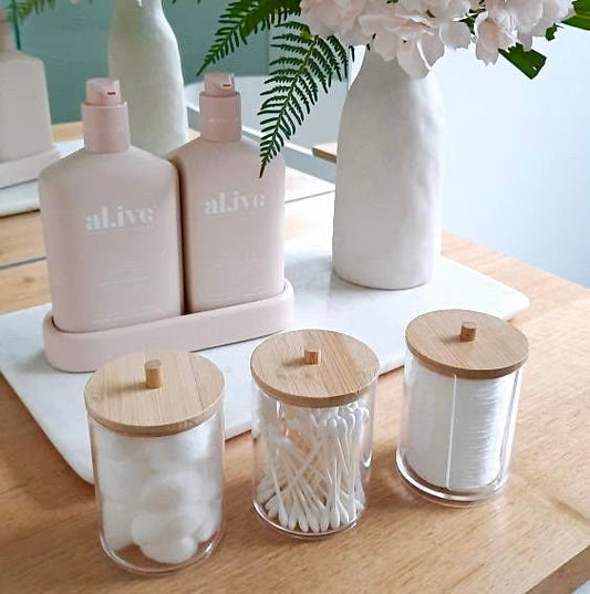 Stackable Storage Jars with Bamboo lid - Organisation Station AU